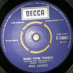 Mick Jagger Memo From Turner / Natural Magic USED VINYL 7INCH 45 RPM SINGLE