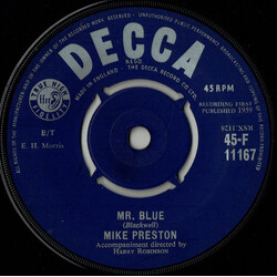 Mike Preston Mr. Blue USED VINYL 7INCH 45 RPM SINGLE