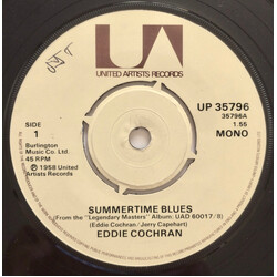 Eddie Cochran Summertime Blues USED VINYL 7INCH 45 RPM SINGLE REISSUE MONO