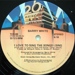 Barry White I Love To Sing The Songs I Sing / Oh Me, Oh My (I'm Such A Lucky Guy) USED VINYL 12INCH 33 S RPM STEREO