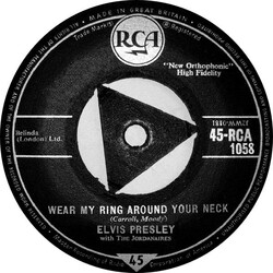 Elvis Presley / The Jordanaires Wear My Ring Around Your Neck VINYL 7" USED