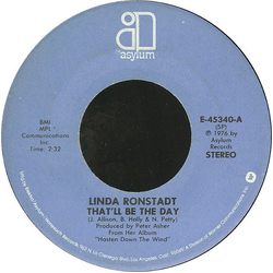 Linda Ronstadt That'll Be The Day Vinyl 7" USED