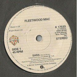 Fleetwood Mac Sara USED VINYL 7INCH 45 RPM SINGLE