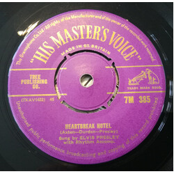 Elvis Presley Heartbreak Hotel USED VINYL 7INCH 45 RPM SINGLE