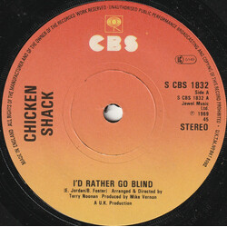 Chicken Shack I'd Rather Go Blind USED VINYL 7INCH 45 RPM SINGLE REISSUE STEREO