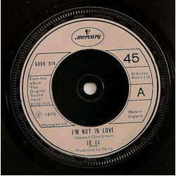 10cc I'm Not In Love USED VINYL 7INCH SINGLE 45 RPM