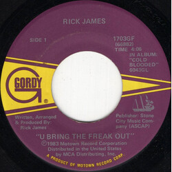Rick James U Bring The Freak Out USED VINYL 7INCH 45 RPM SINGLE