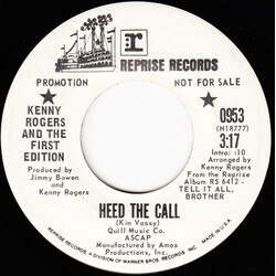 Kenny Rogers & The First Edition Heed The Call / A Stranger In My Place USED VINYL 7INCH 45 RPM PROMO