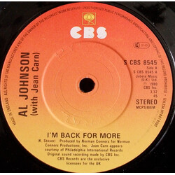 Al Johnson / Jean Carn I'm Back For More USED VINYL 7INCH 45 RPM STEREO