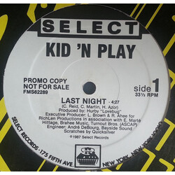 Kid 'N' Play Last Night USED VINYL 12INCH 33 S RPM PROMO