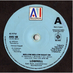 Lowrell Simon Mellow Mellow Right On USED VINYL 7INCH 45 RPM