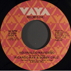 Ricardo Ray & Bobby Cruz Aguinaldo Navideño USED VINYL 7INCH 45 RPM