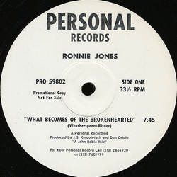 Ronnie Jones What Becomes Of The Brokenhearted Vinyl 12" USED