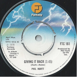 Phil Hurtt Giving It Back USED VINYL 7INCH 45 RPM SINGLE