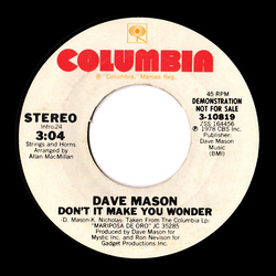 Dave Mason Don't It Make You Wonder Vinyl 7" USED