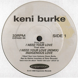 Keni Burke I Need Your Love USED VINYL 12INCH 33 S RPM