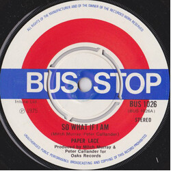 Paper Lace So What If I Am / Himalayan Lullaby Vinyl 7" USED