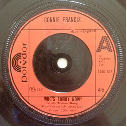 Connie Francis Who's Sorry Now? / Lipstick On Your Collar Vinyl 7" USED
