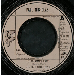 Paul Nicholas Grandma's Party Vinyl 7" USED