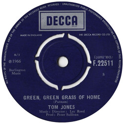 Tom Jones Green, Green Grass Of Home USED VINYL 7INCH 45 RPM SINGLE