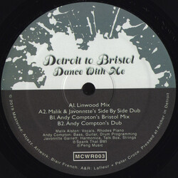 Detroit To Bristol Dance With Me USED VINYL 12INCH 33 S RPM SINGLE LIMITED EDITION