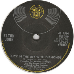 Elton John Lucy In The Sky With Diamonds USED VINYL 7INCH 45 RPM SINGLE