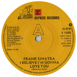 Frank Sinatra I Believe I'm Gonna Love You USED VINYL 7INCH 45 RPM STEREO