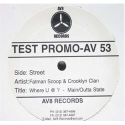 Fatman Scoop / Crooklyn Clan Where U @? USED VINYL 12INCH 33 S RPM TEST PRESSING