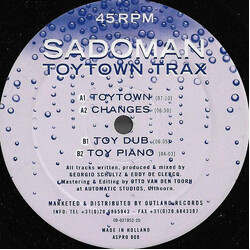 Sadoman Toytown Trax USED VINYL 12INCH 33 S RPM 45 RPM