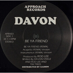 Davon / Tim Trees Be Ya Friend / Ass Clap USED VINYL 12INCH 33 S RPM