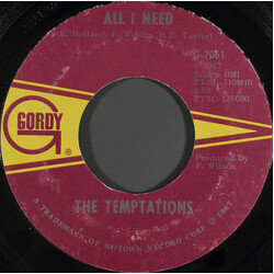 The Temptations All I Need USED VINYL 7INCH 45 RPM SINGLE MONO