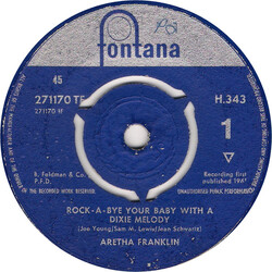Aretha Franklin Rock-A-Bye Your Baby With A Dixie Melody USED VINYL 7INCH 45 RPM