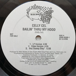Celly Cel Bailin' Thru My Hood USED VINYL 12INCH 33 S RPM PROMO