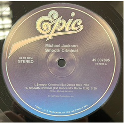 Michael Jackson Smooth Criminal Vinyl 12" USED
