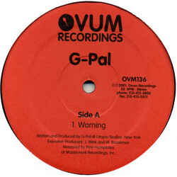 G-Pal Warning USED VINYL 12INCH 45 RPM
