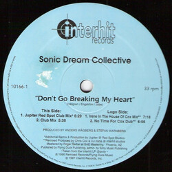Sonic Dream Collective Don't Go Breaking My Heart VINYL 12" USED