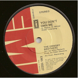 The Ormsby Brothers You Don't Own Me USED VINYL 7INCH 45 RPM SINGLE