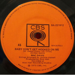 Mac Davis Baby Don't Get Hooked On Me USED VINYL 7INCH 45 RPM SINGLE
