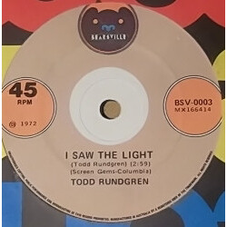 Todd Rundgren I Saw The Light USED VINYL 7INCH SINGLE 45 RPM