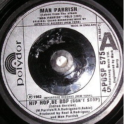 Man Parrish Hip Hop, Be Bop (Don't Stop) VINYL 7" USED