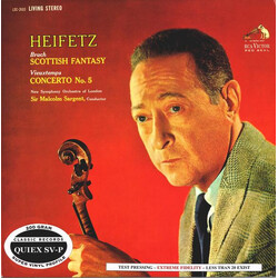 Jascha Heifetz / The New Symphony Orchestra Of London / Sir Malcolm Sargent / Henri Vieuxtemps / Max Bruch Scottish Fantasy / Concerto No. 5 Vinyl LP 