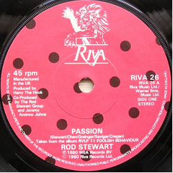 Rod Stewart Passion Vinyl 7" USED