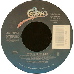 Michael Jackson Who Is It VINYL 7" USED