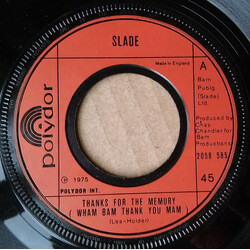Slade Thanks For The Memory (Wham Bam Thank You Mam) USED VINYL 7INCH SINGLE 45 RPM