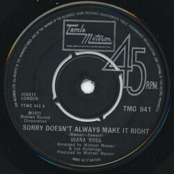 Diana Ross Sorry Doesn't Always Make It Right USED VINYL 7INCH 45 RPM SINGLE