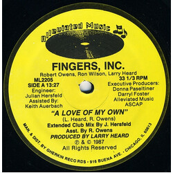 Fingers Inc. A Love Of My Own USED VINYL 12INCH 33 S RPM REISSUE
