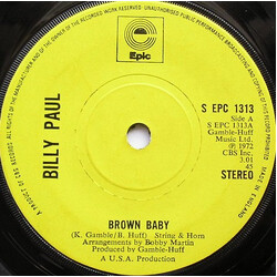 Billy Paul Brown Baby USED VINYL 7INCH SINGLE 45 RPM STEREO