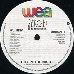 Serge Ponsar Out In The Night USED VINYL 12INCH 45 RPM SINGLE