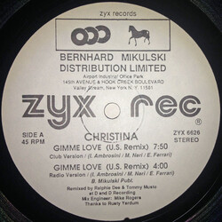 Christina (3) Gimme Love (U.S. Remix) USED VINYL 12INCH 45 RPM