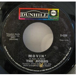 The Robbs Movin' USED VINYL 7INCH 45 RPM SINGLE STYRENE